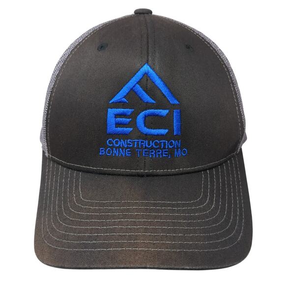 ECI Construction Bonne Terre MO Snapback Trucker Hat Black One Size - Picture 1 of 10